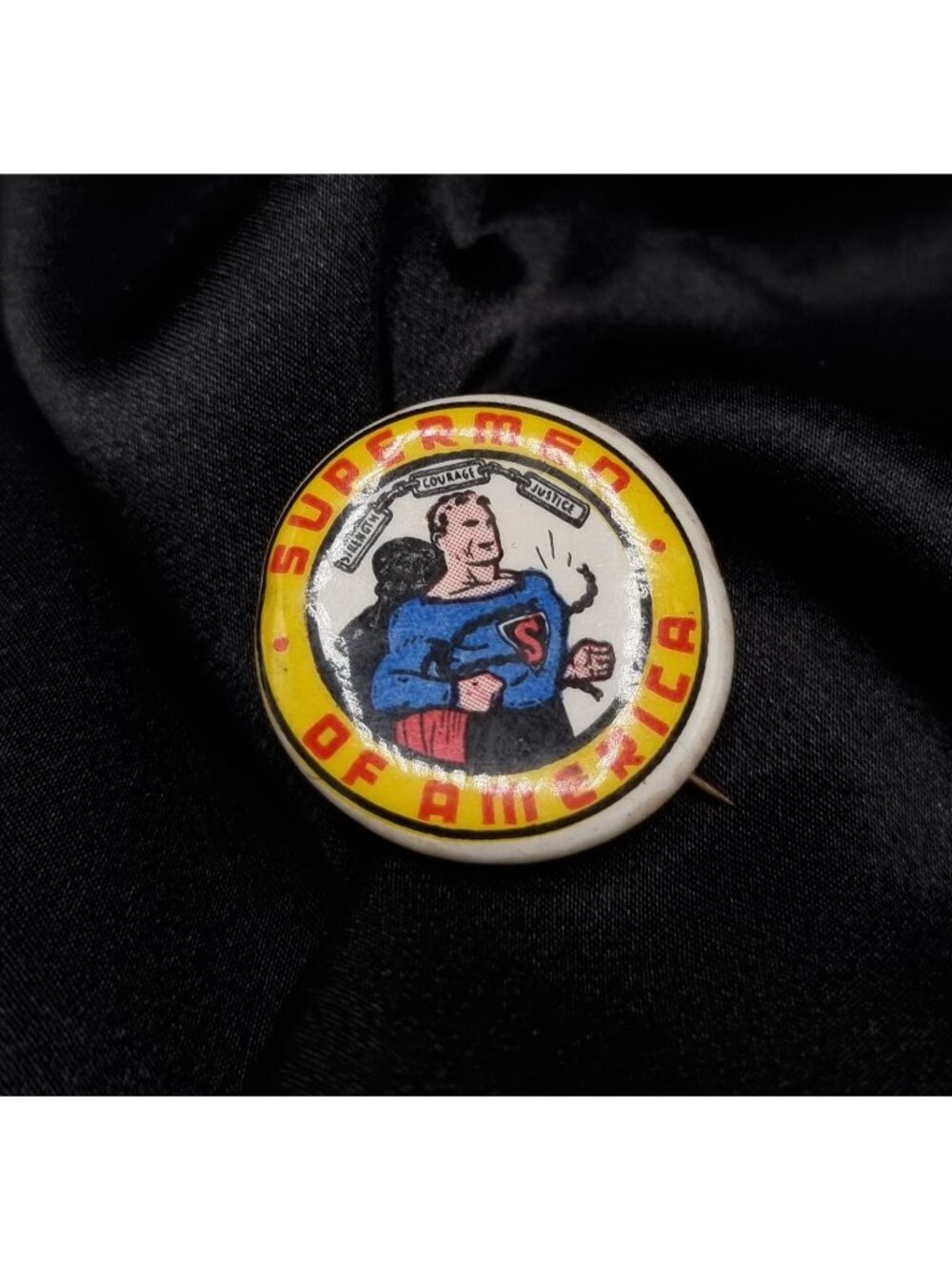 Vintage 1940s Supermen Of America Pinback Button